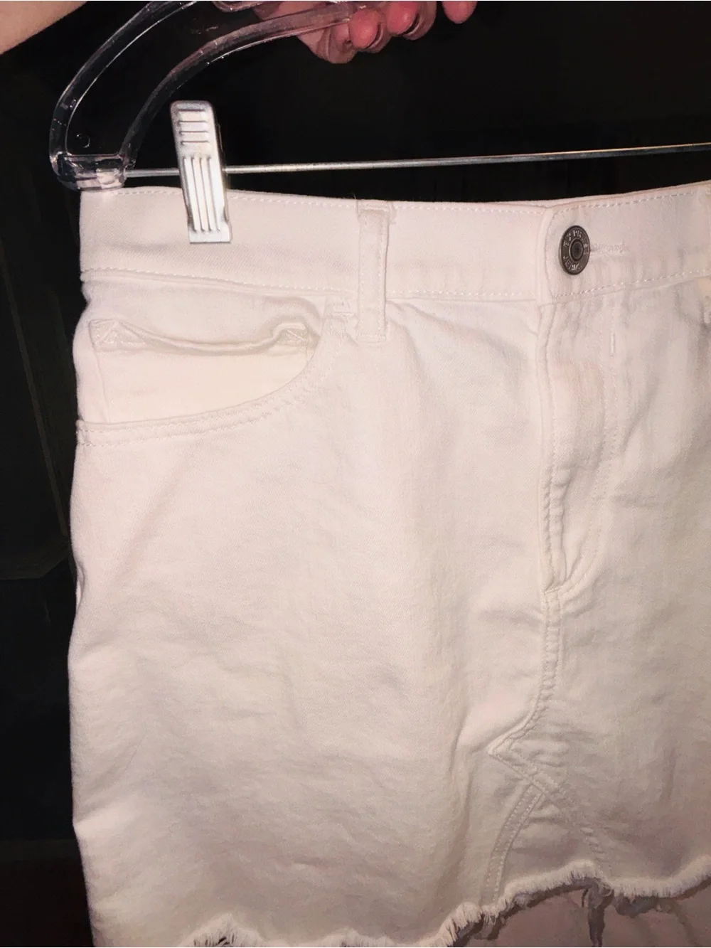 Express White Denim Frayed Hem Skirt Size 10